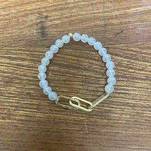 Tova Malibu stacking bracelet 14k gold filled paper clip with Swarovski crystal